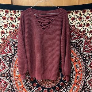 Knitted oversized sweater.